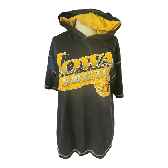 VTG Iowa Hawkeyes Hoodie T-Shirt TNT by Trau & Loevner XL USA Made - Picture 1 of 10